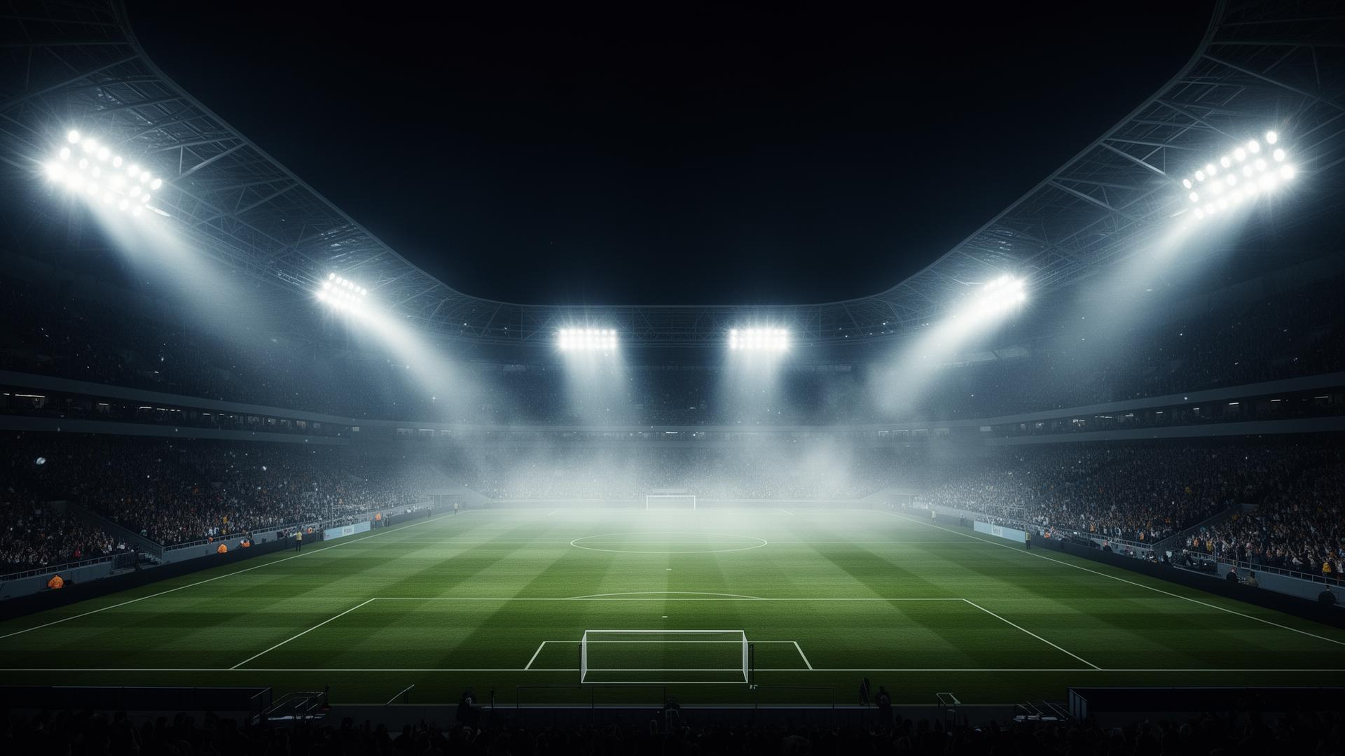 Stadium under floodlights